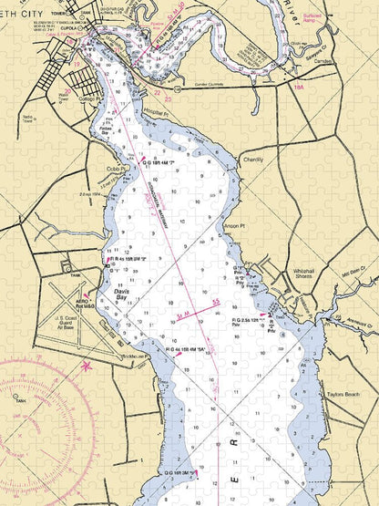 Elizabeth City  -north Carolina Nautical Chart _v2 - Puzzle