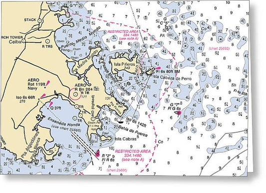 Ensenada Harbor-puerto Rico Nautical Chart - Greeting Card