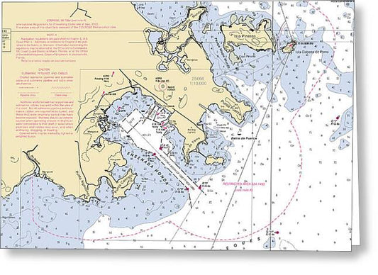 Ensenada Honda-puerto Rico Nautical Chart - Greeting Card
