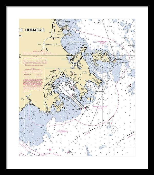 Ensenada Honda-puerto Rico Nautical Chart - Framed Print