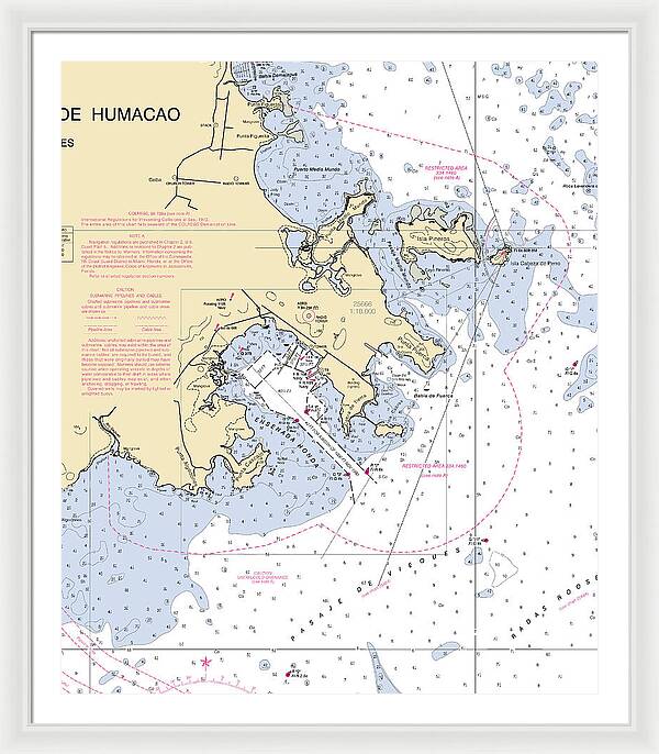 Ensenada Honda-puerto Rico Nautical Chart - Framed Print