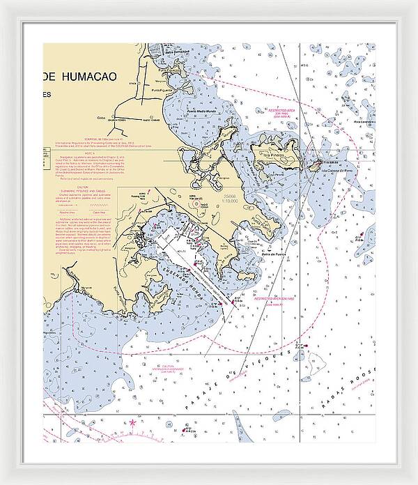 Ensenada Honda-puerto Rico Nautical Chart - Framed Print