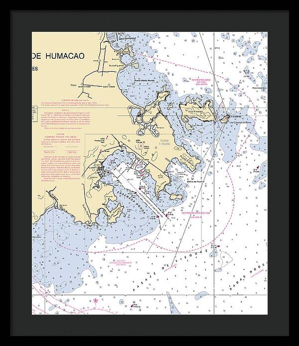 Ensenada Honda-puerto Rico Nautical Chart - Framed Print