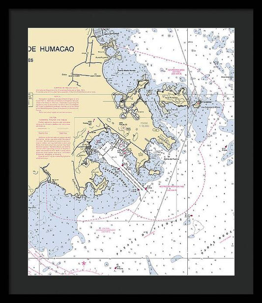 Ensenada Honda-puerto Rico Nautical Chart - Framed Print
