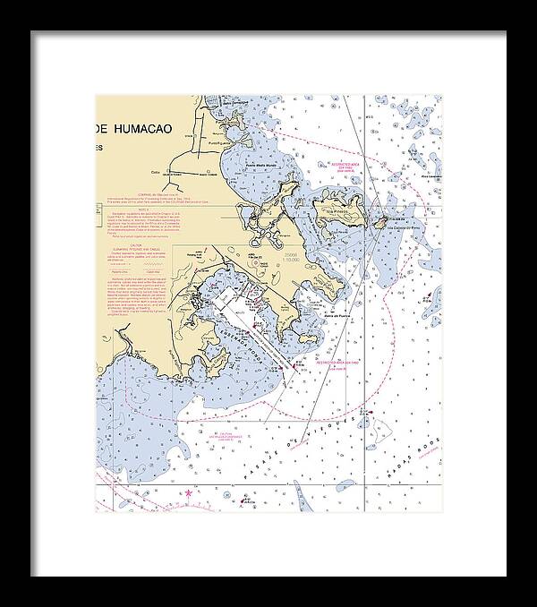 Ensenada Honda-puerto Rico Nautical Chart - Framed Print