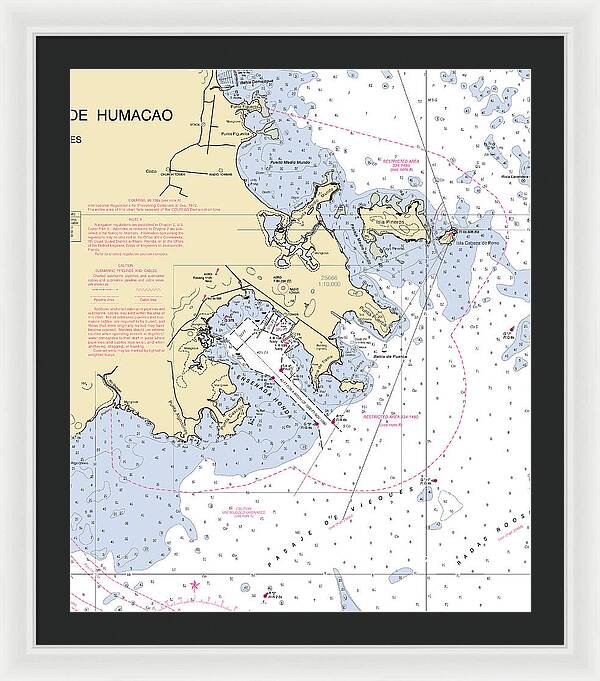Ensenada Honda-puerto Rico Nautical Chart - Framed Print