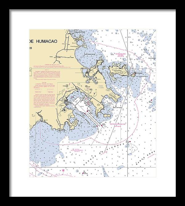 Ensenada Honda-puerto Rico Nautical Chart - Framed Print