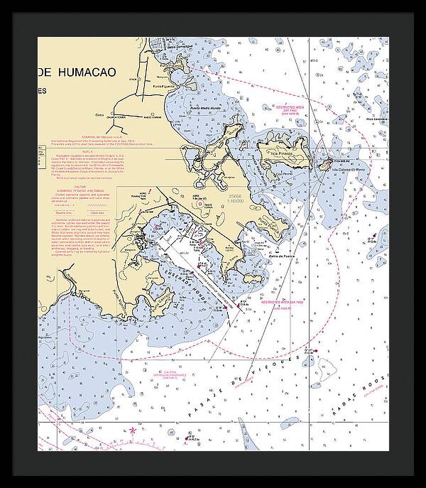 Ensenada Honda-puerto Rico Nautical Chart - Framed Print