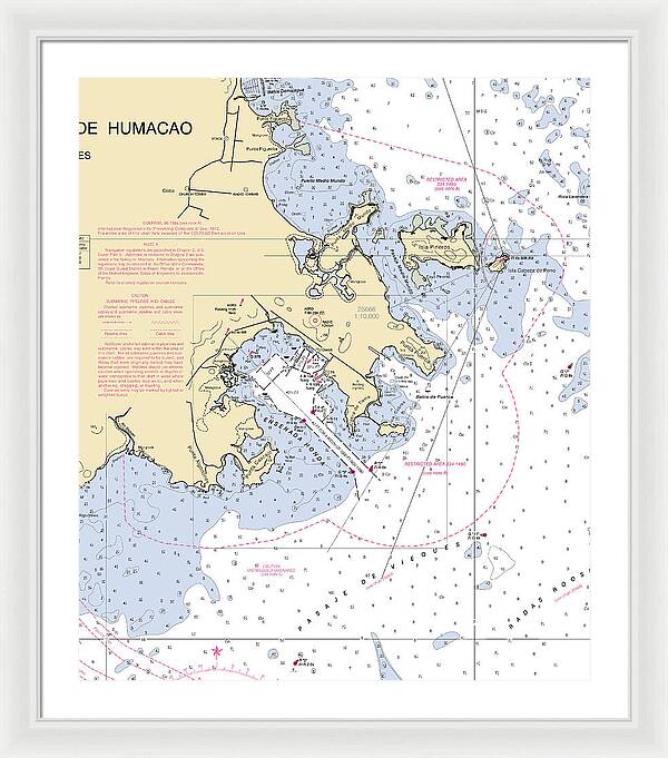 Ensenada Honda-puerto Rico Nautical Chart - Framed Print