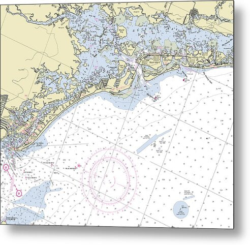 Estero Florida Nautical Chart - Metal Print