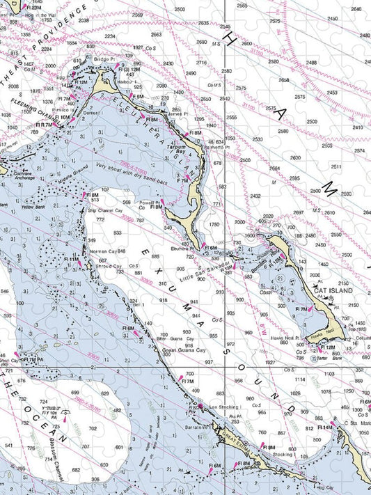 Exumas Bahamas Nautical Chart - Puzzle