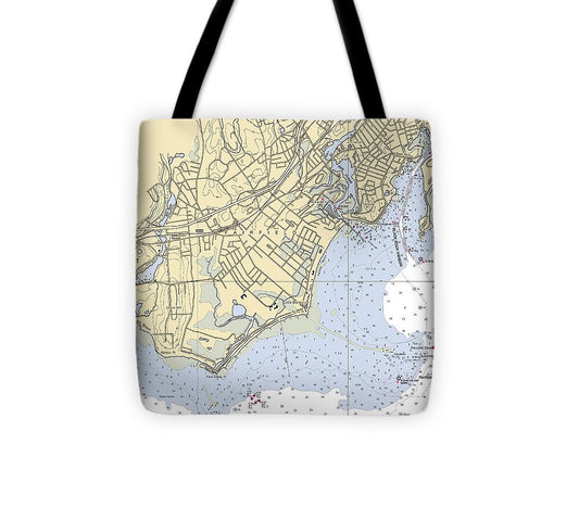 Fairfield-connecticut Nautical Chart - Tote Bag
