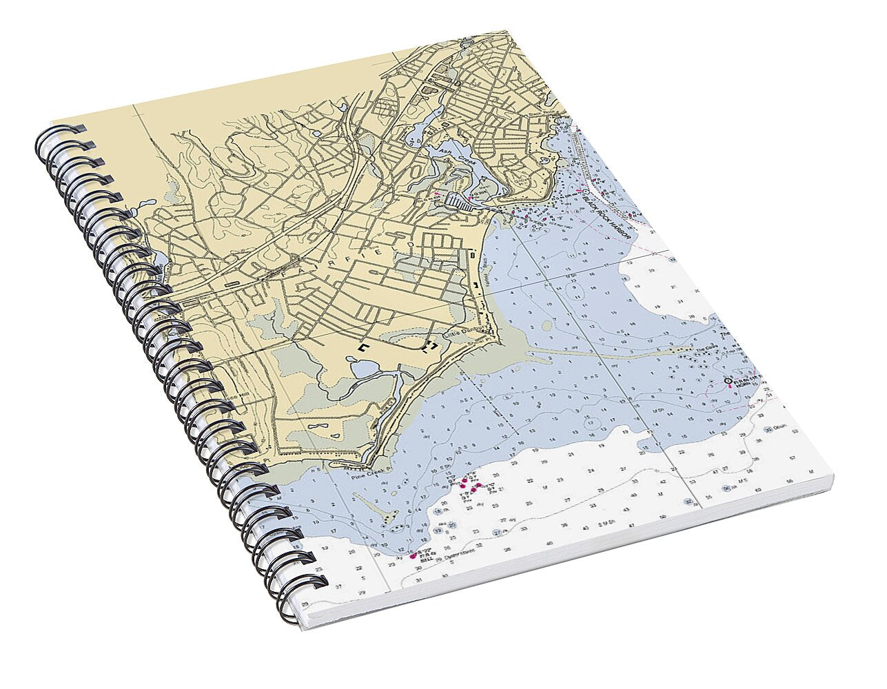 Fairfield-connecticut Nautical Chart - Spiral Notebook