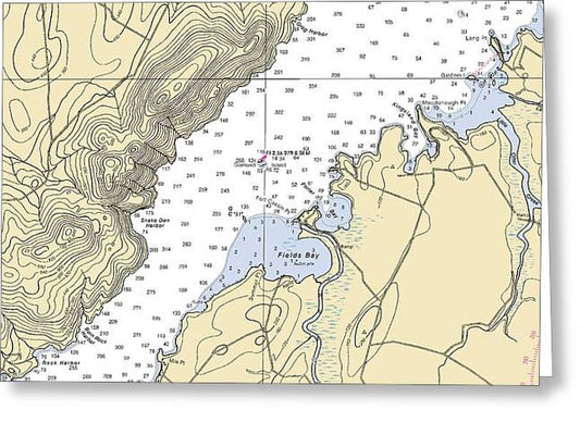 Fields Bay-lake Champlain  Nautical Chart - Greeting Card
