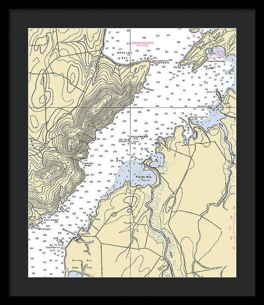 Fields Bay-lake Champlain  Nautical Chart - Framed Print