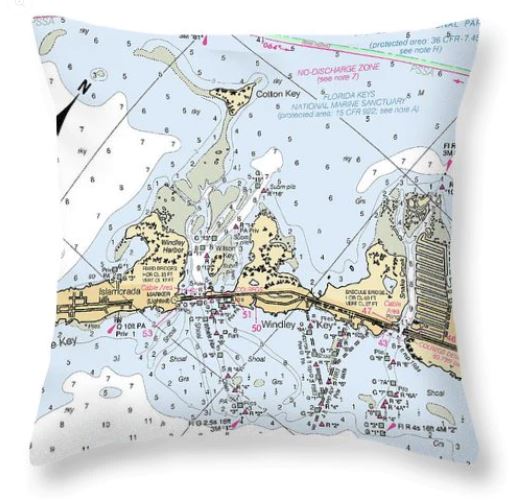 Nautical Chart Throw Pillows