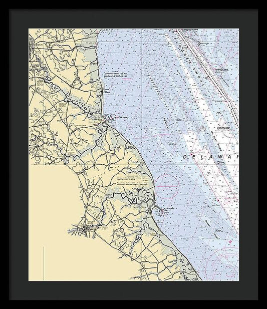 Floggers Shoal-delaware Nautical Chart - Framed Print