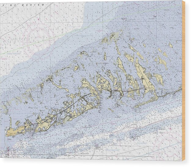 Florida-keys-big-pine-key -florida Nautical Chart _v6 - Wood Print