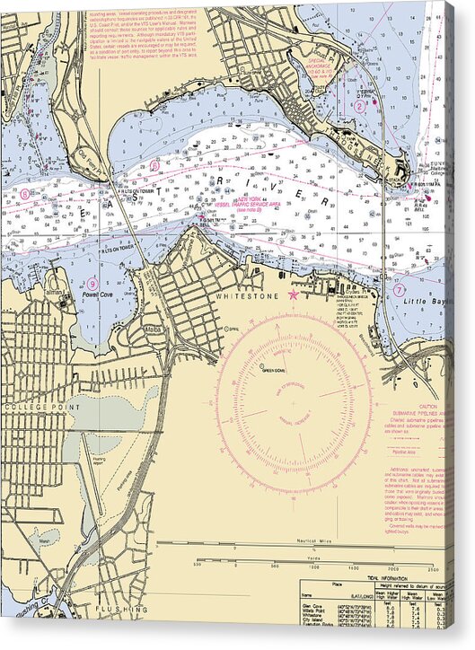 Flushing-new York Nautical Chart - Acrylic Print