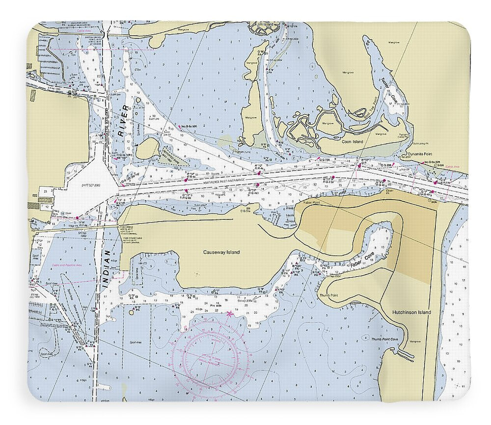 Fort Pierce Inlet Florida Nautical Chart - Blanket
