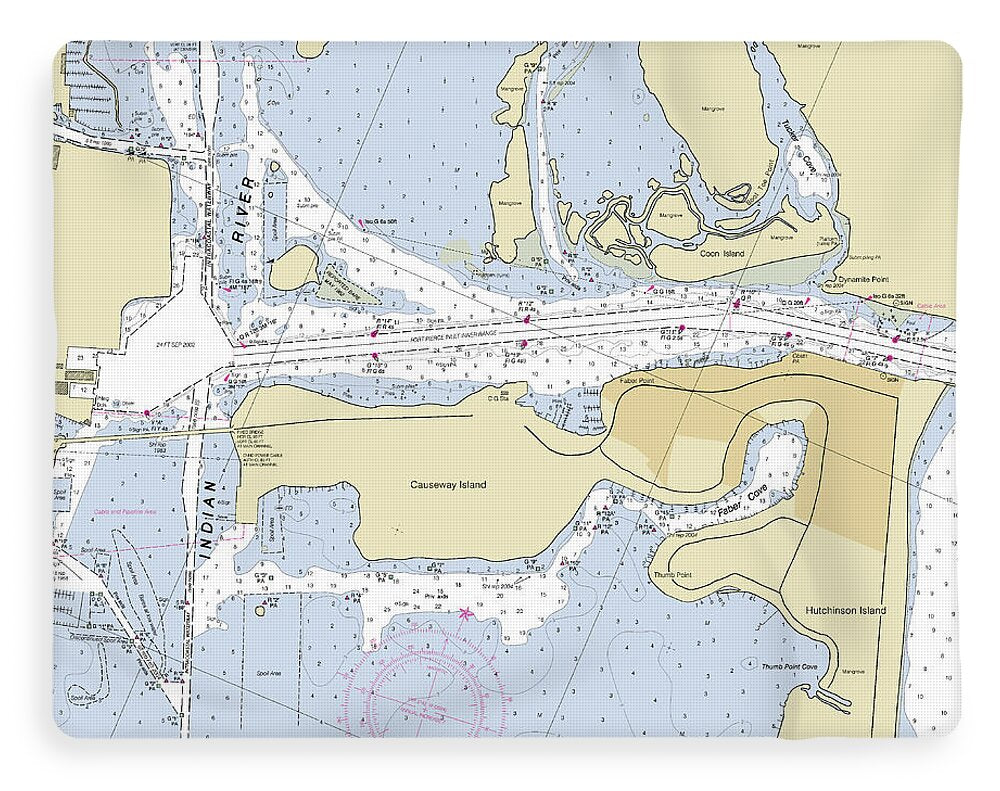 Fort Pierce Inlet Florida Nautical Chart - Blanket