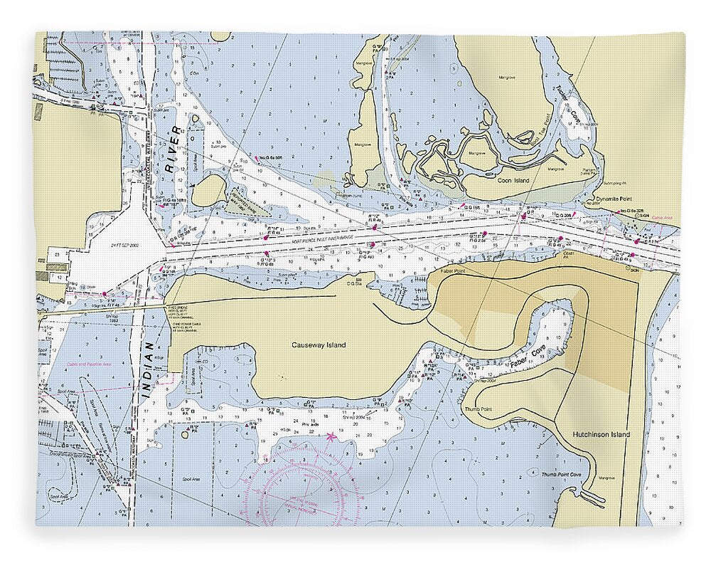 Fort Pierce Inlet Florida Nautical Chart - Blanket