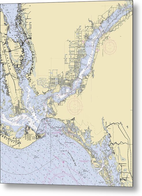 Ft Myers-florida Nautical Chart - Metal Print