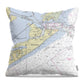 Galveston Texas Nautical Chart - Throw Pillow