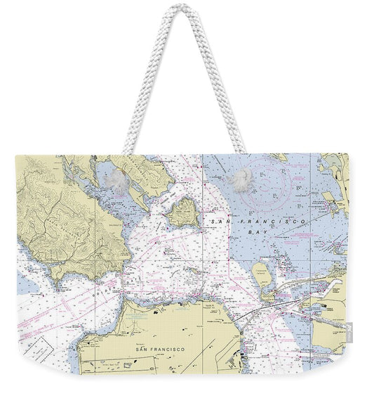Golden Gate California Nautical Chart - Weekender Tote Bag