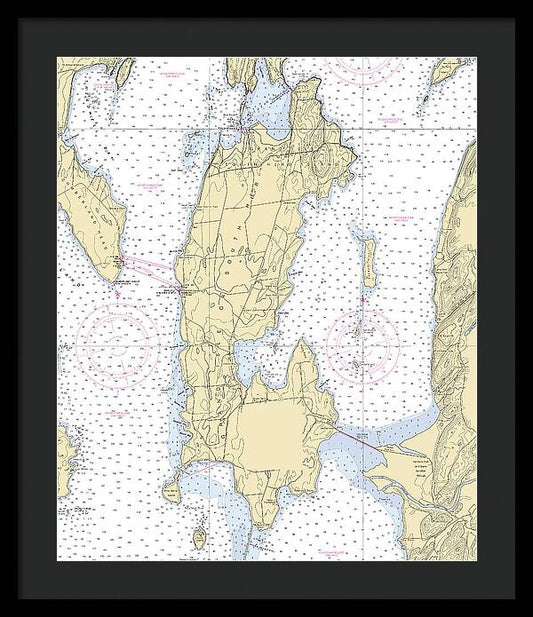 Grand Island-lake Champlain  Nautical Chart - Framed Print