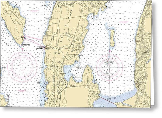 Grand Island-lake Champlain  Nautical Chart - Greeting Card