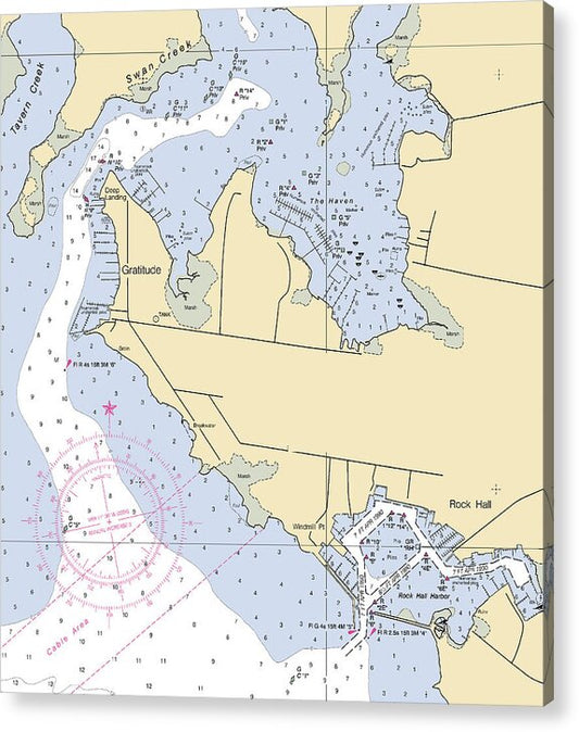 Gratitude-maryland Nautical Chart - Acrylic Print