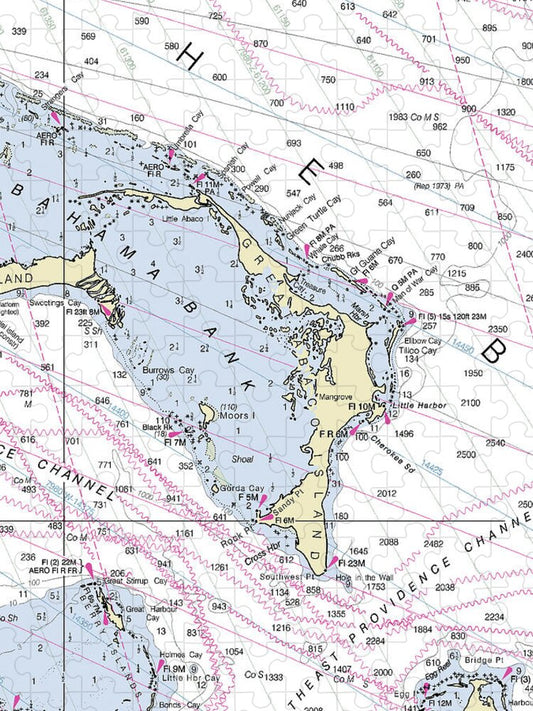 Great Abaco Bahamas Nautical Chart - Puzzle