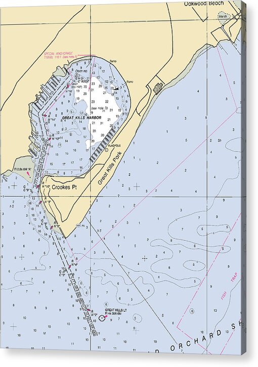 Great Kills Harbor-new York Nautical Chart - Acrylic Print