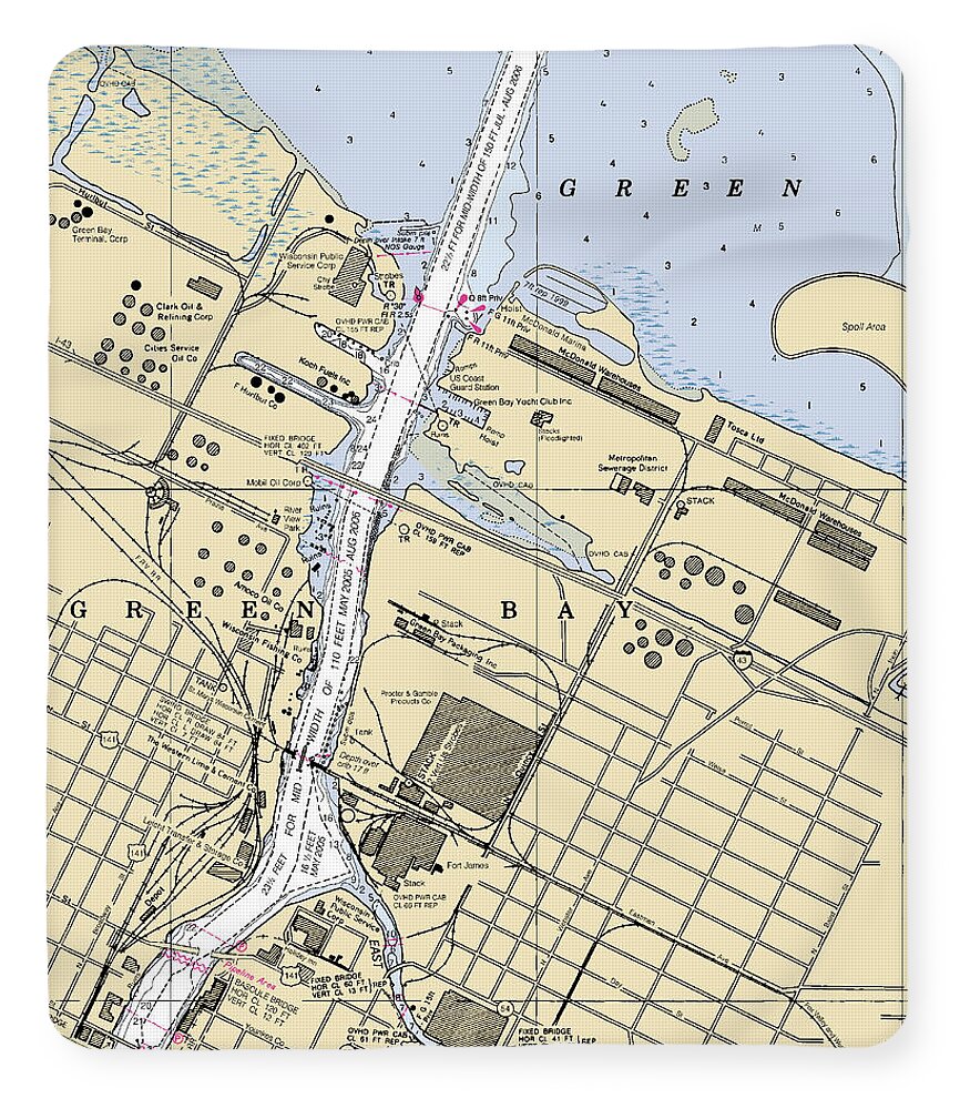 Green Bay Harbor-lake Michigan Nautical Chart - Blanket