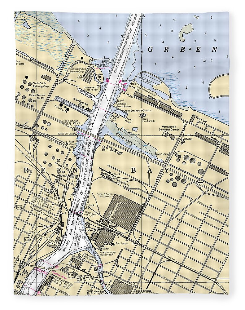 Green Bay Harbor-lake Michigan Nautical Chart - Blanket