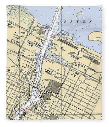 Green Bay Harbor-lake Michigan Nautical Chart - Blanket