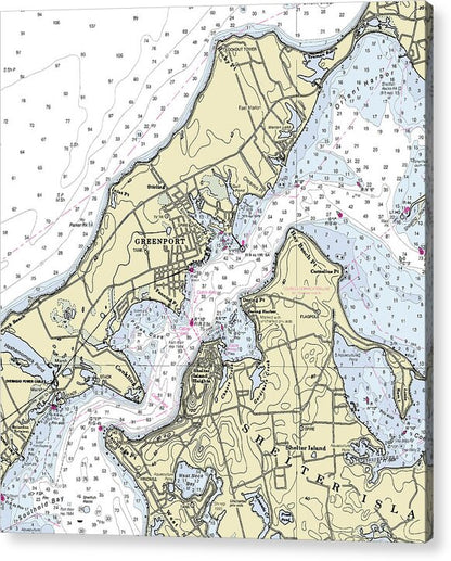 Greenport New York Nautical Chart - Acrylic Print