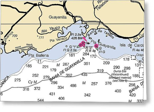 Guayanilla-puerto Rico Nautical Chart - Greeting Card