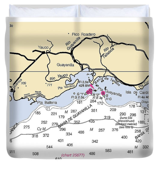 Guayanilla-puerto Rico Nautical Chart - Duvet Cover