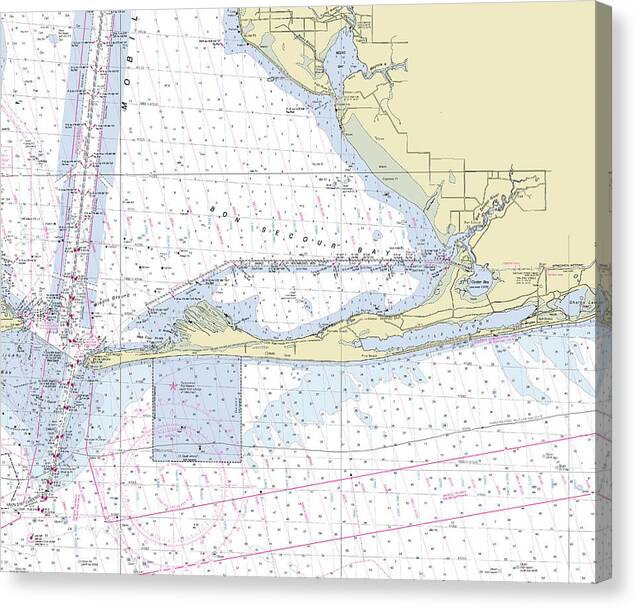 Gulf Shores Alabama Nautical Chart - Canvas Print