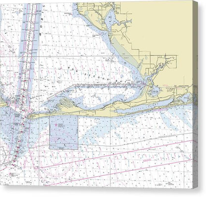 Gulf Shores Alabama Nautical Chart - Canvas Print