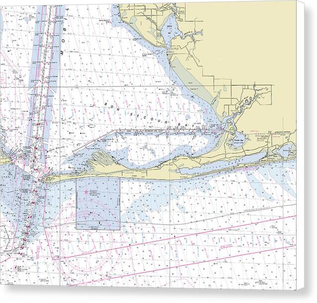 Gulf Shores Alabama Nautical Chart - Canvas Print
