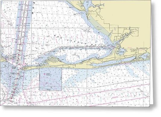 Gulf Shores Alabama Nautical Chart - Greeting Card