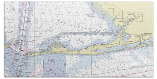 Gulf Shores Alabama Nautical Chart - Bath Towel