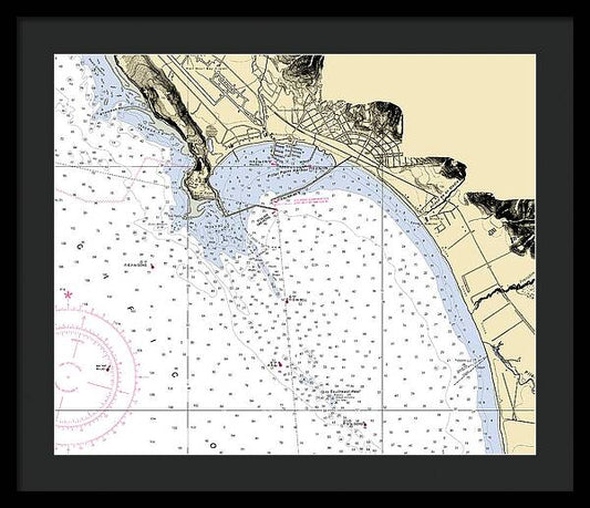 Half-moon-bay -california Nautical Chart _v6 - Framed Print
