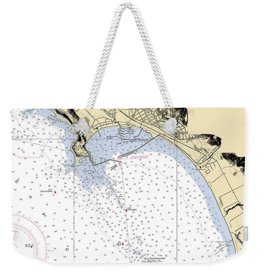 Half-moon-bay -california Nautical Chart _v6 - Weekender Tote Bag