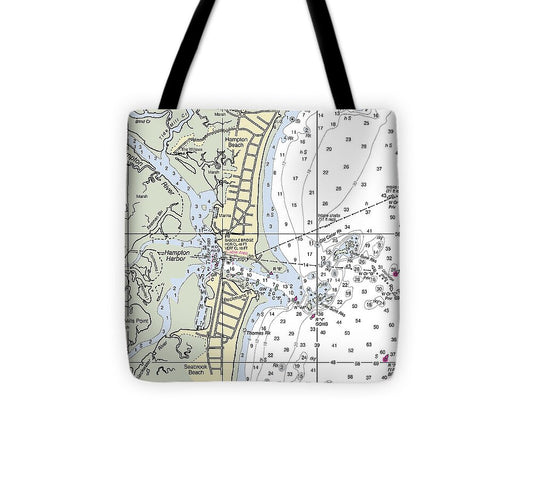 Hampton Harbor New Hampshire Nautical Chart - Tote Bag