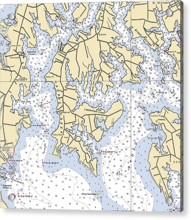 Harris Creek-maryland Nautical Chart - Acrylic Print