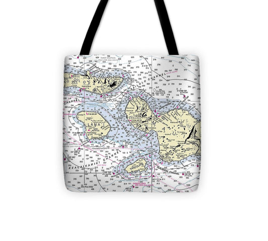 Hawaii-Maui-Molokai-Lanai Nautical Chart - Tote Bag